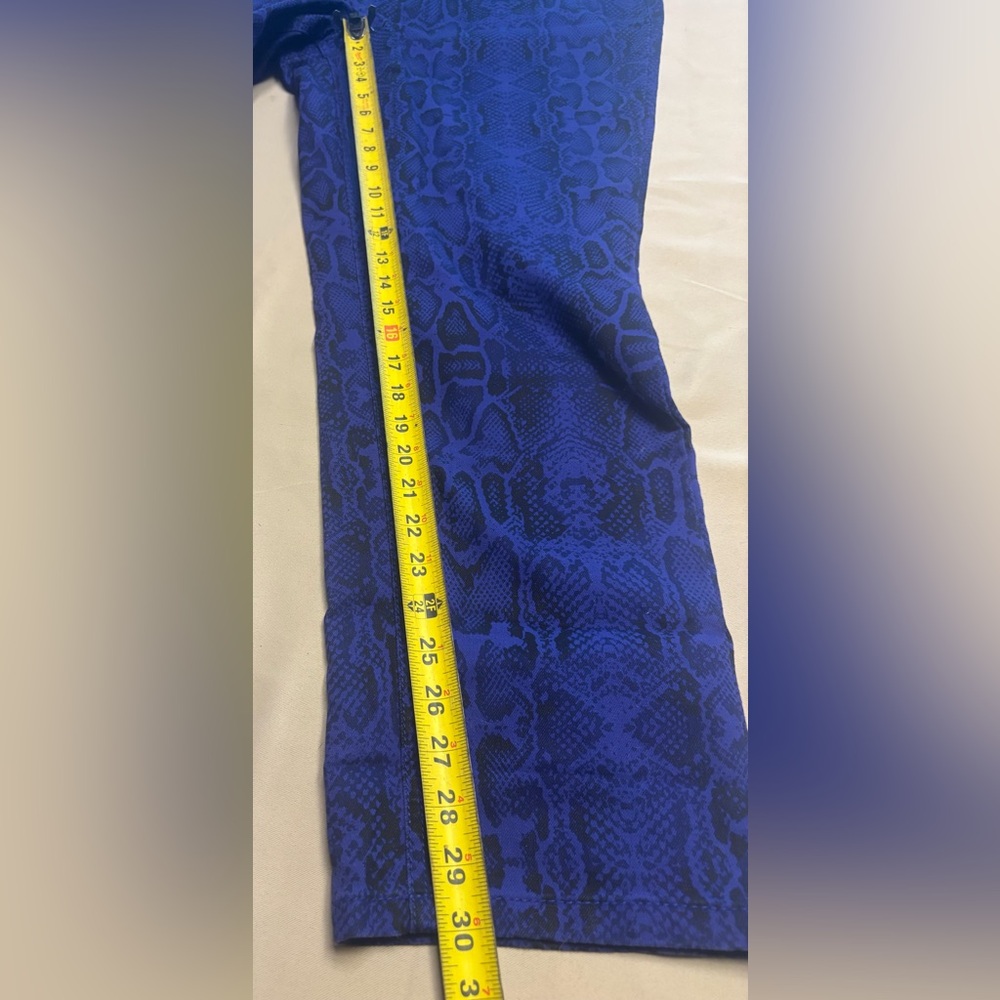 Lane Bryant Women Size 18 Skinny Jeans Snake Print Purple Blue Black Pants - Picture 7 of 16